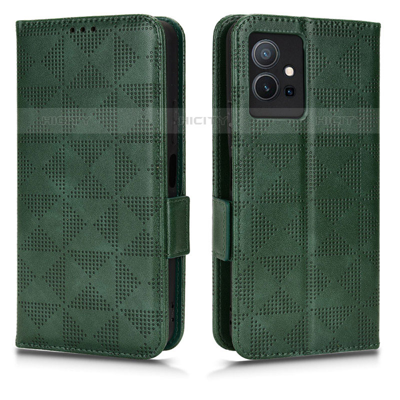 Coque Portefeuille Livre Cuir Etui Clapet C02X pour Vivo iQOO Z6 5G Vert Plus