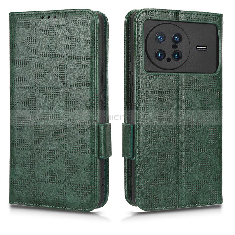 Coque Portefeuille Livre Cuir Etui Clapet C02X pour Vivo X Note Vert Plus