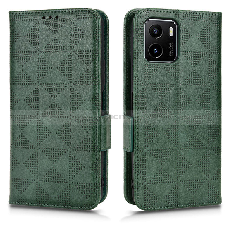 Coque Portefeuille Livre Cuir Etui Clapet C02X pour Vivo Y01 Vert Plus