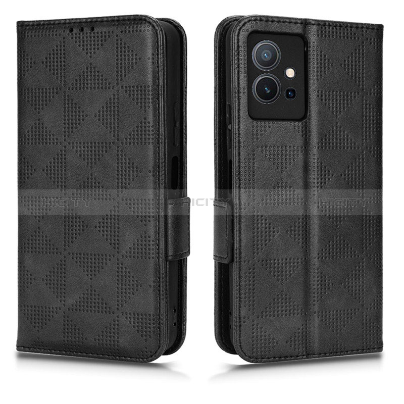 Coque Portefeuille Livre Cuir Etui Clapet C02X pour Vivo Y55s 5G Noir Plus