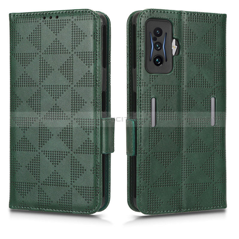 Coque Portefeuille Livre Cuir Etui Clapet C02X pour Xiaomi Poco F4 GT 5G Vert Plus