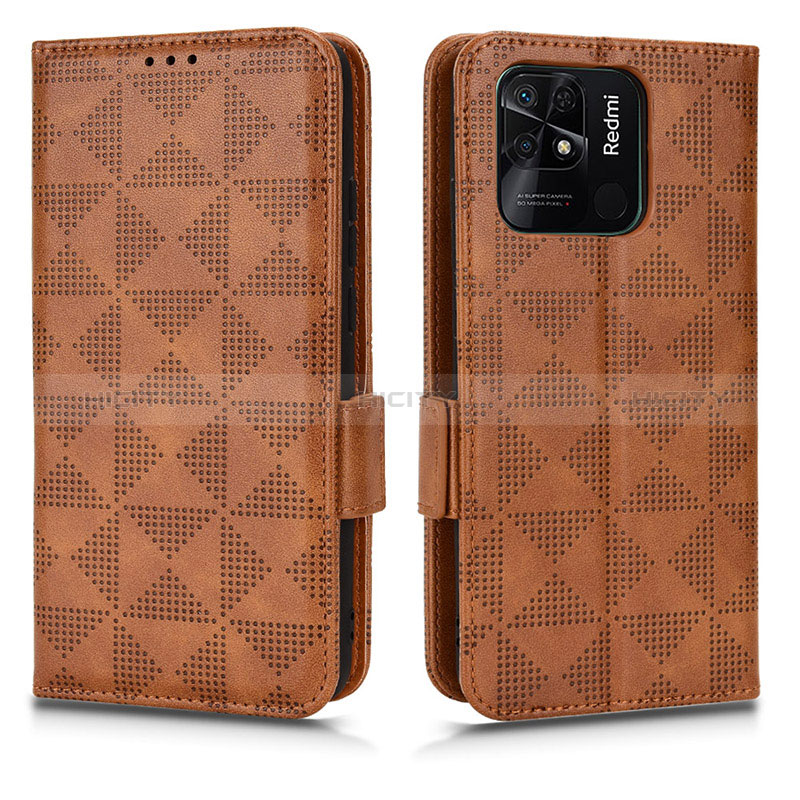 Coque Portefeuille Livre Cuir Etui Clapet C02X pour Xiaomi Redmi 10C 4G Marron Plus