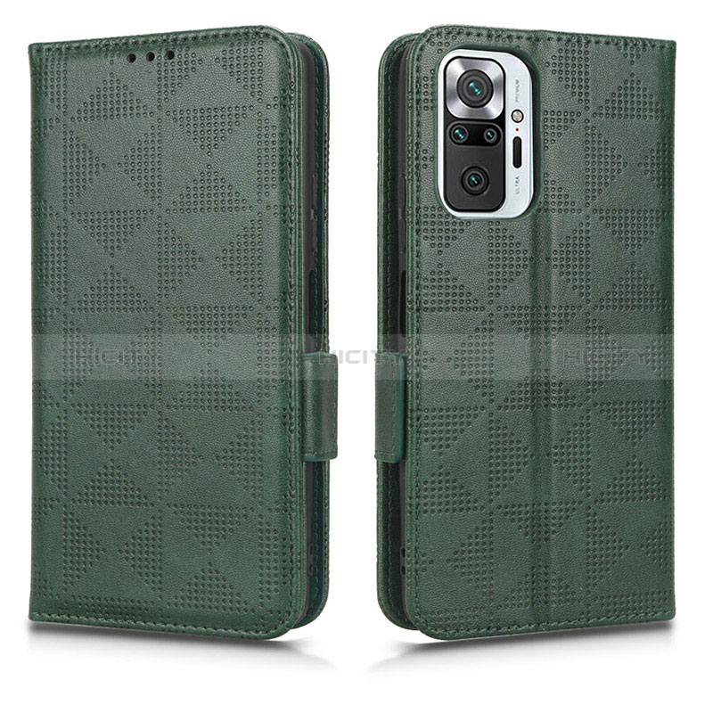 Coque Portefeuille Livre Cuir Etui Clapet C02X pour Xiaomi Redmi Note 10 Pro Max Vert Plus