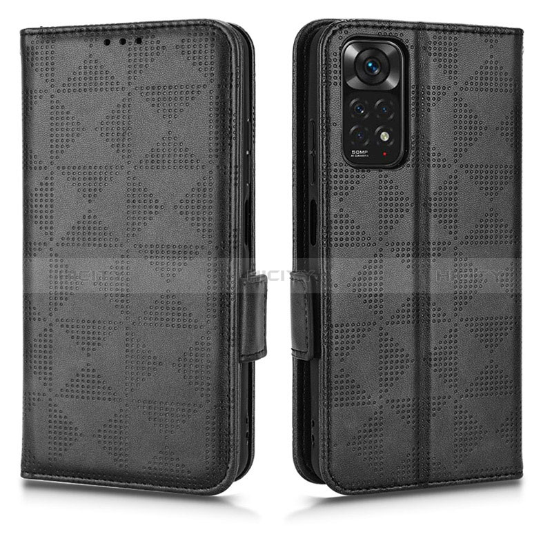 Coque Portefeuille Livre Cuir Etui Clapet C02X pour Xiaomi Redmi Note 11 4G (2022) Noir Plus