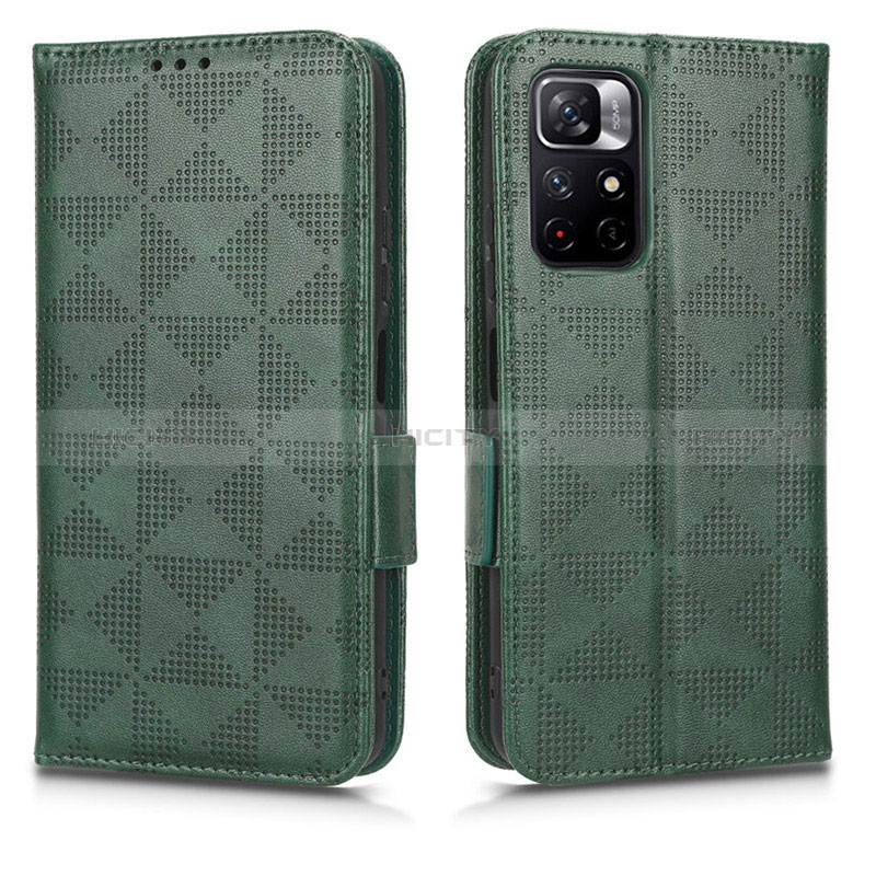 Coque Portefeuille Livre Cuir Etui Clapet C02X pour Xiaomi Redmi Note 11 5G Vert Plus