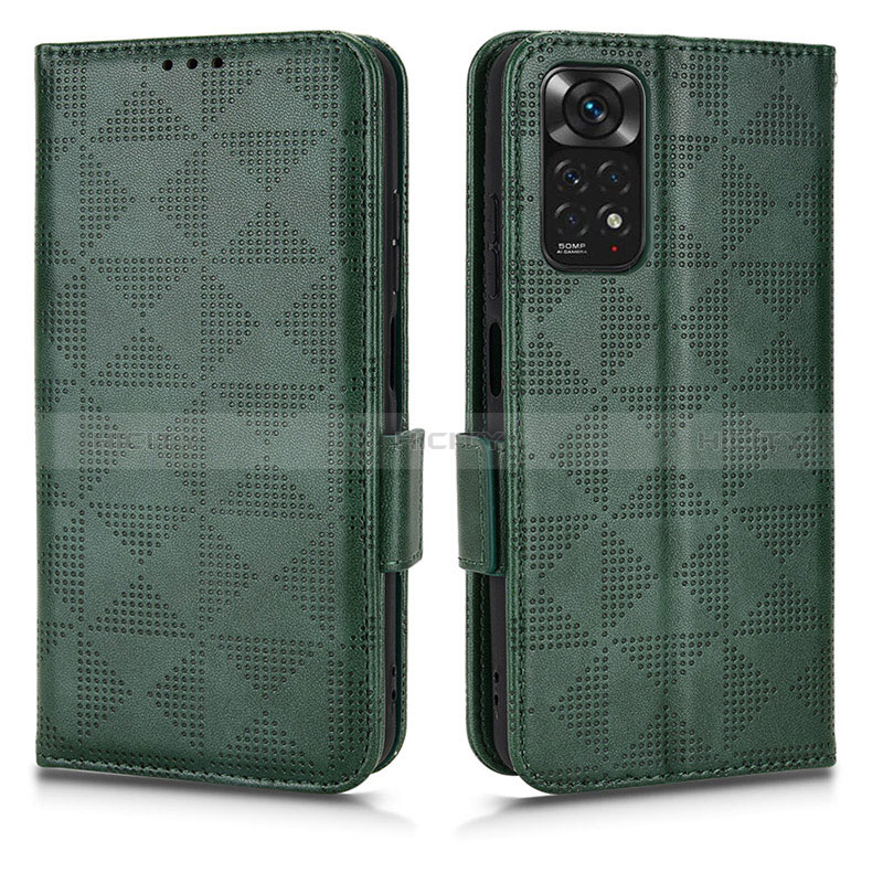 Coque Portefeuille Livre Cuir Etui Clapet C02X pour Xiaomi Redmi Note 11S 4G Vert Plus