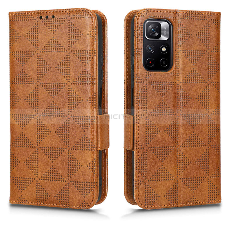 Coque Portefeuille Livre Cuir Etui Clapet C02X pour Xiaomi Redmi Note 11S 5G Marron Plus