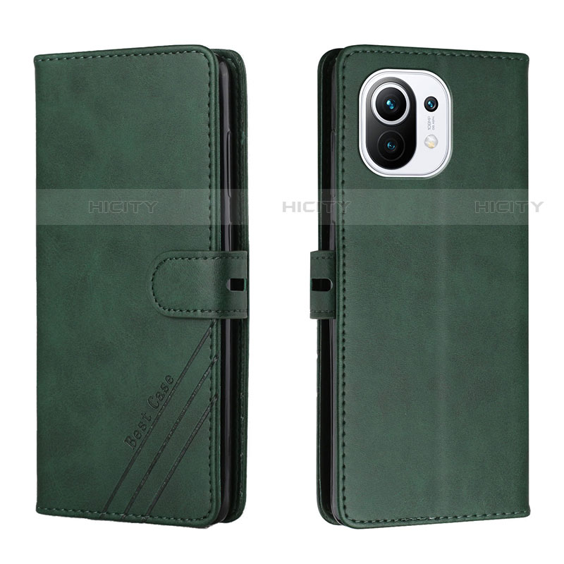 Coque Portefeuille Livre Cuir Etui Clapet C03 pour Xiaomi Mi 11 5G Vert Plus