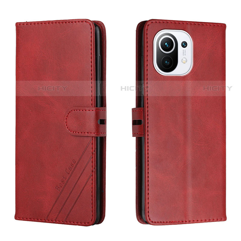 Coque Portefeuille Livre Cuir Etui Clapet C03 pour Xiaomi Mi 11 Lite 5G NE Rouge Plus