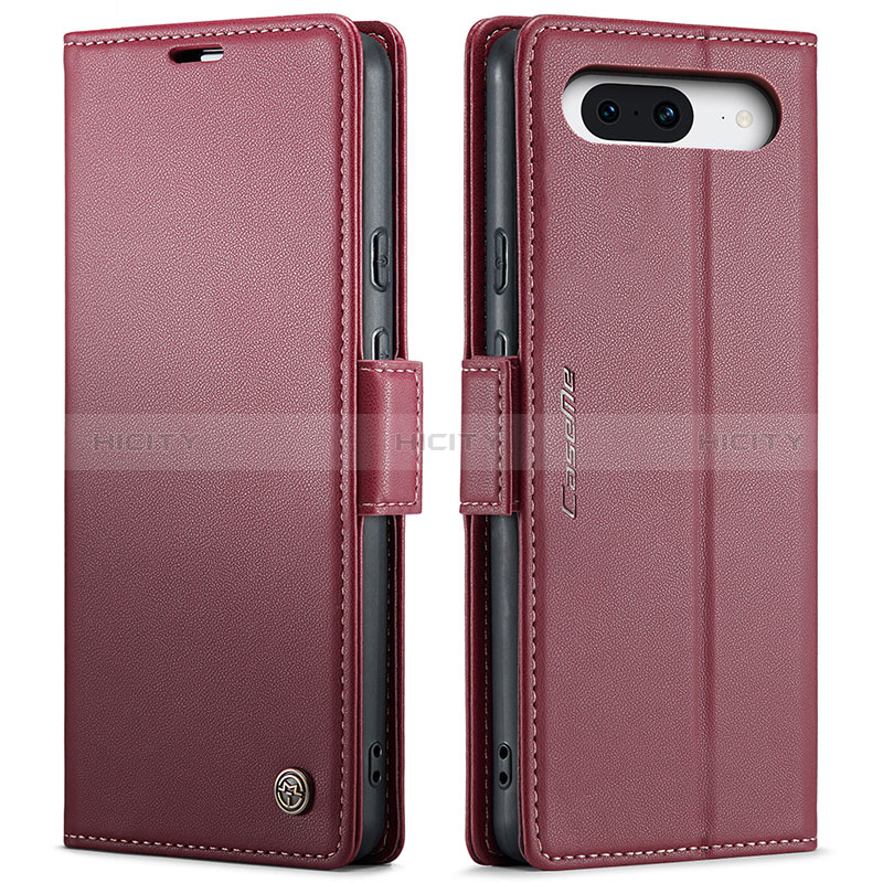 Coque Portefeuille Livre Cuir Etui Clapet C03S pour Google Pixel 8a 5G Rouge Plus