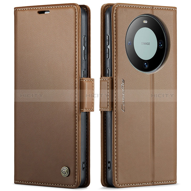 Coque Portefeuille Livre Cuir Etui Clapet C03S pour Huawei Mate 60 Marron Plus