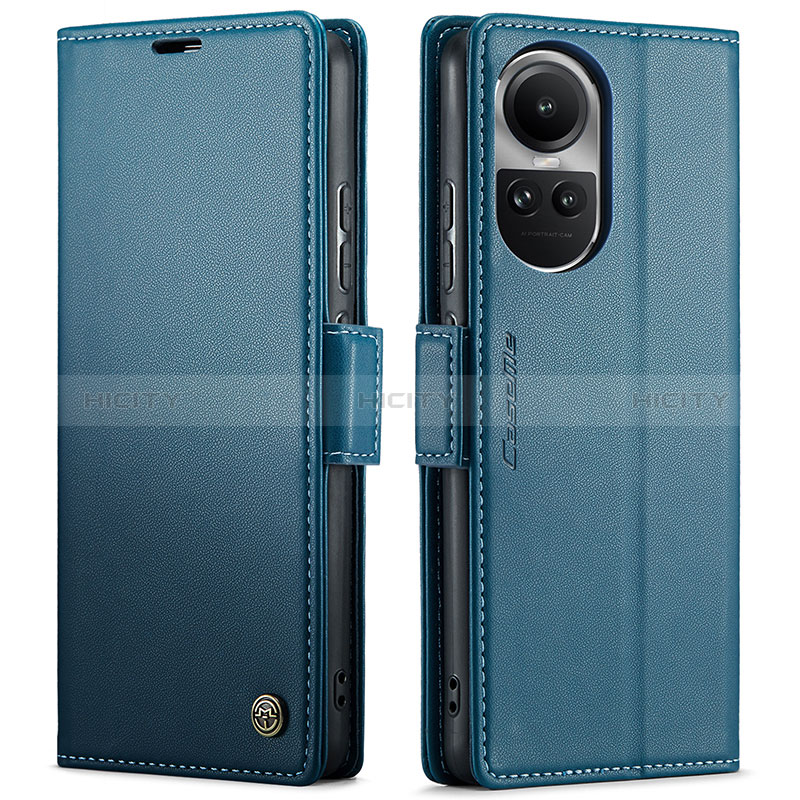 Coque Portefeuille Livre Cuir Etui Clapet C03S pour Oppo Reno10 5G Bleu Plus