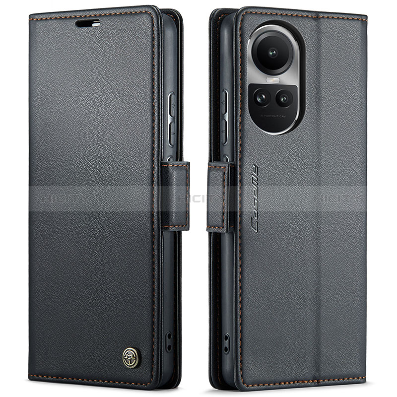 Coque Portefeuille Livre Cuir Etui Clapet C03S pour Oppo Reno10 5G Noir Plus