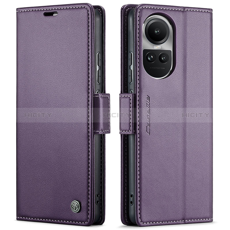 Coque Portefeuille Livre Cuir Etui Clapet C03S pour Oppo Reno10 5G Violet Plus