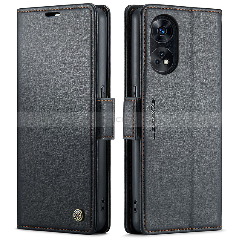 Coque Portefeuille Livre Cuir Etui Clapet C03S pour Oppo Reno8 T 4G Noir Plus