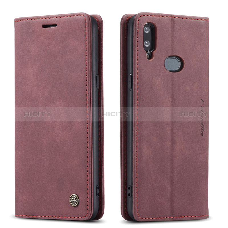 Coque Portefeuille Livre Cuir Etui Clapet C03S pour Samsung Galaxy A10s Vin Rouge Plus