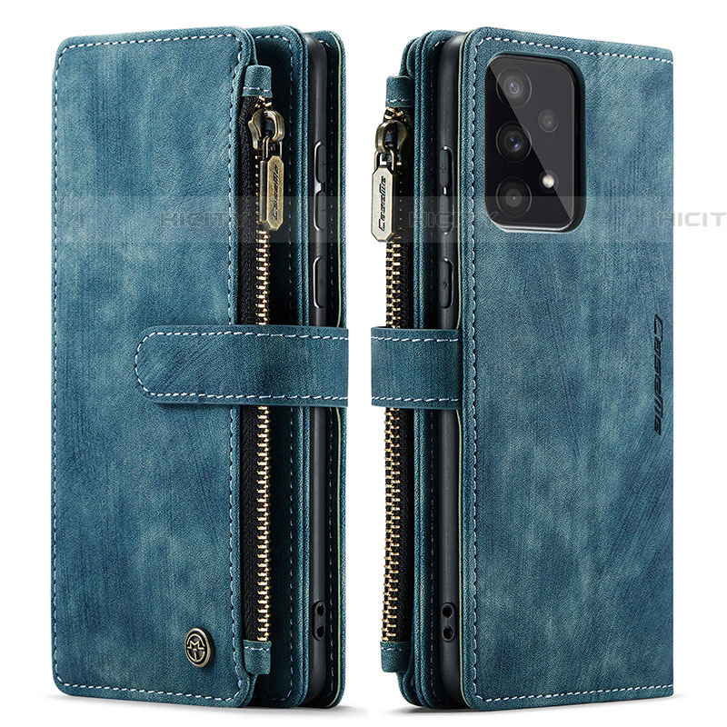 Coque Portefeuille Livre Cuir Etui Clapet C03S pour Samsung Galaxy A33 5G Bleu Plus