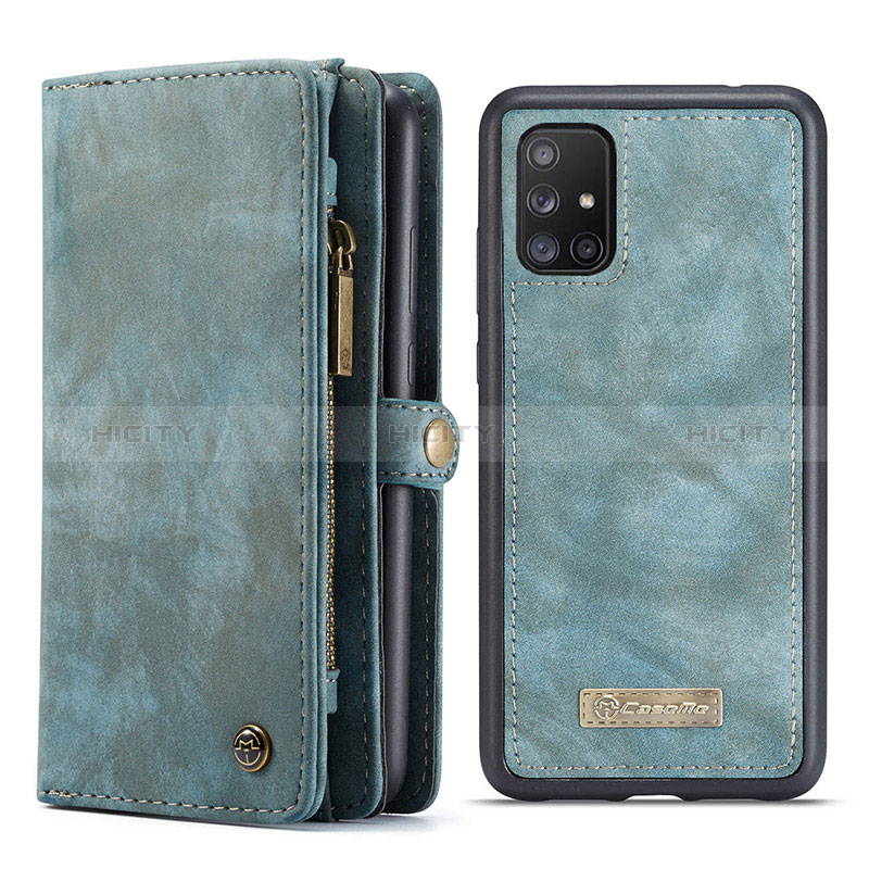 Coque Portefeuille Livre Cuir Etui Clapet C03S pour Samsung Galaxy A51 4G Bleu Plus