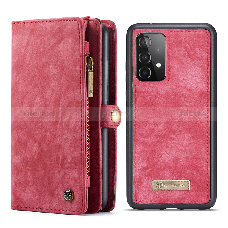 Coque Portefeuille Livre Cuir Etui Clapet C03S pour Samsung Galaxy A52s 5G Rouge Plus