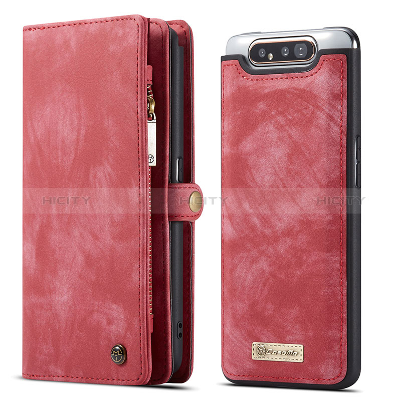 Coque Portefeuille Livre Cuir Etui Clapet C03S pour Samsung Galaxy A80 Rouge Plus