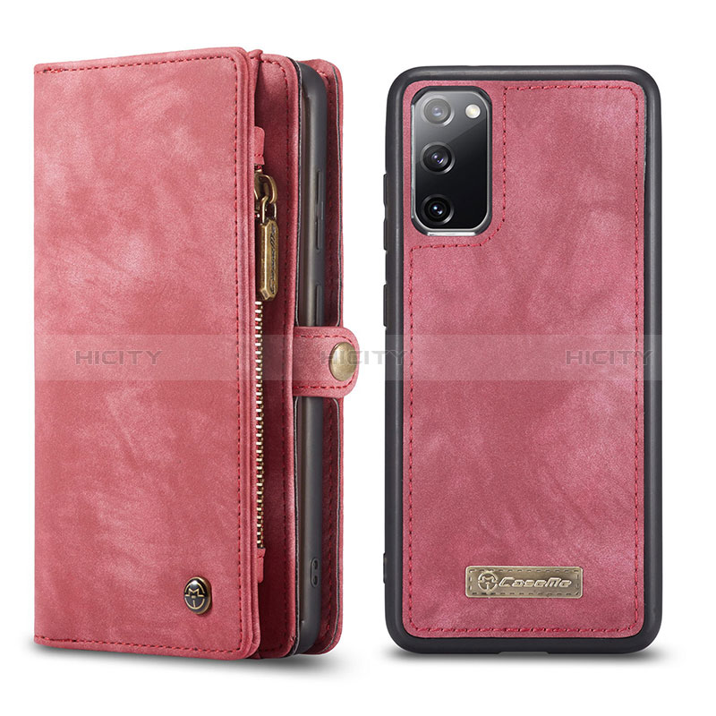 Coque Portefeuille Livre Cuir Etui Clapet C03S pour Samsung Galaxy S20 FE (2022) 5G Rouge Plus