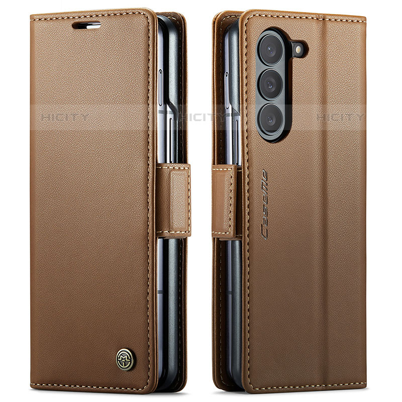 Coque Portefeuille Livre Cuir Etui Clapet C03S pour Samsung Galaxy Z Fold5 5G Marron Plus