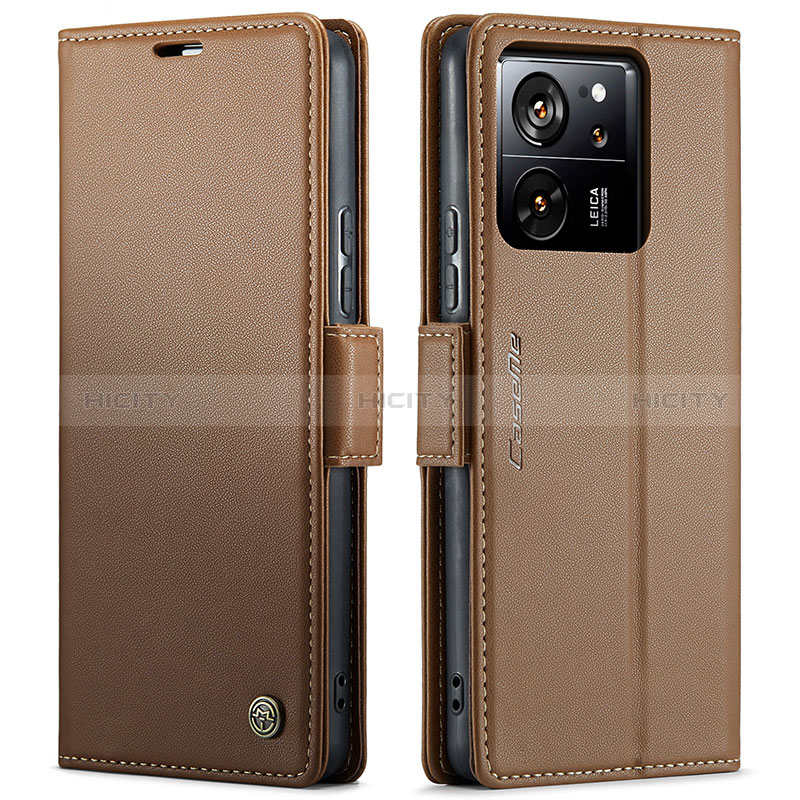 Coque Portefeuille Livre Cuir Etui Clapet C03S pour Xiaomi Mi 13T Pro 5G Marron Plus