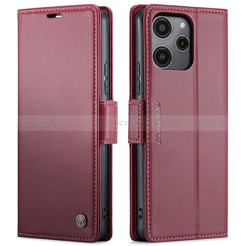 Coque Portefeuille Livre Cuir Etui Clapet C03S pour Xiaomi Poco M6 Pro 5G Rouge Plus