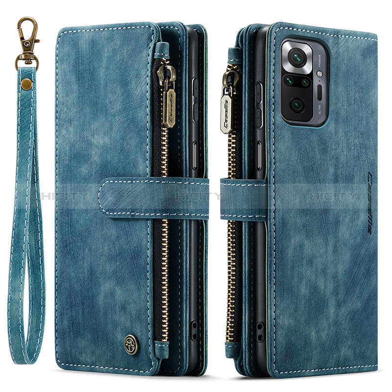 Coque Portefeuille Livre Cuir Etui Clapet C03S pour Xiaomi Redmi Note 10 Pro Max Bleu Plus