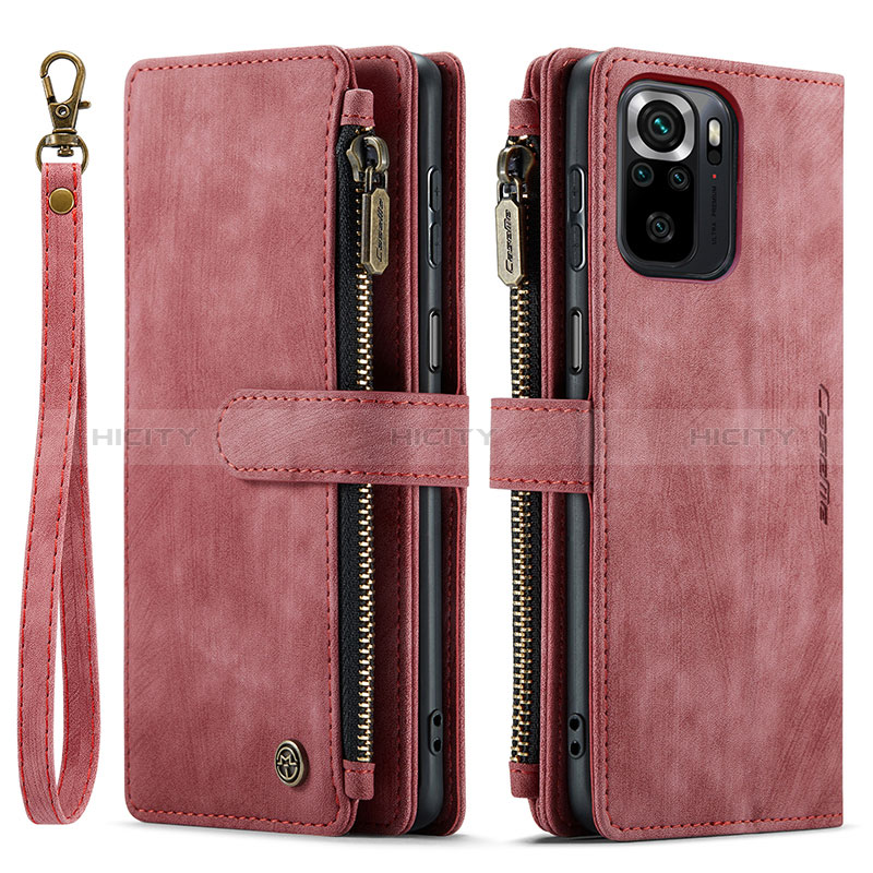 Coque Portefeuille Livre Cuir Etui Clapet C03S pour Xiaomi Redmi Note 10S 4G Rouge Plus