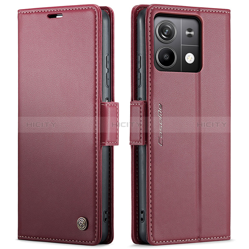 Coque Portefeuille Livre Cuir Etui Clapet C03S pour Xiaomi Redmi Note 13 5G Rouge Plus