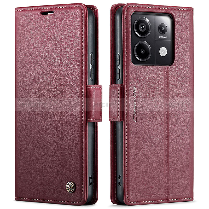 Coque Portefeuille Livre Cuir Etui Clapet C03S pour Xiaomi Redmi Note 13 Pro 5G Rouge Plus