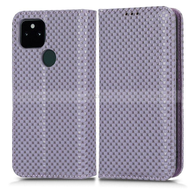 Coque Portefeuille Livre Cuir Etui Clapet C03X pour Google Pixel 5a 5G Violet Plus