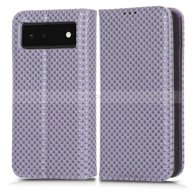 Coque Portefeuille Livre Cuir Etui Clapet C03X pour Google Pixel 6 5G Violet Plus