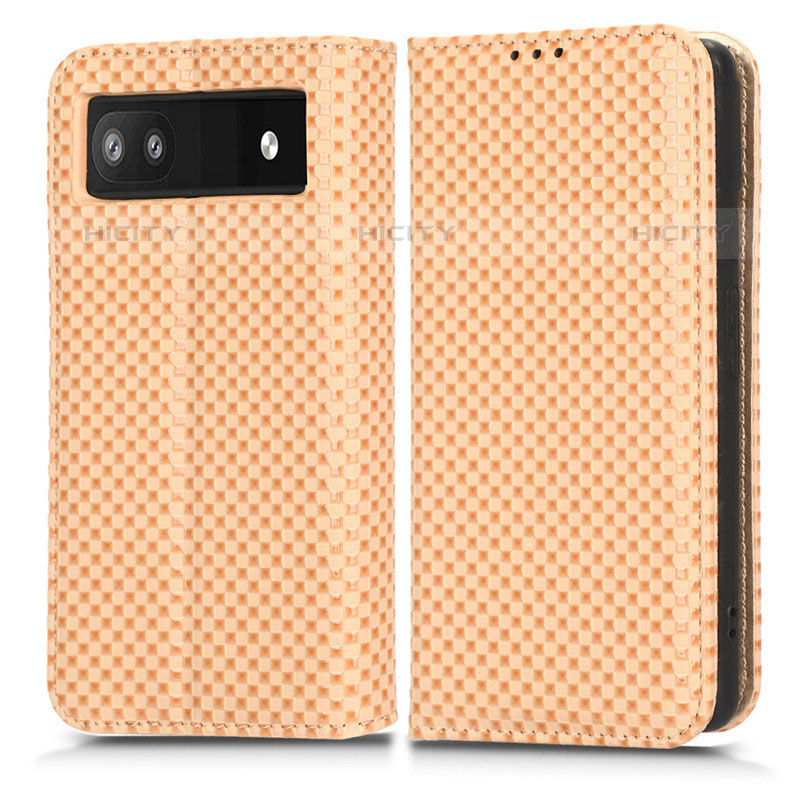 Coque Portefeuille Livre Cuir Etui Clapet C03X pour Google Pixel 6a 5G Or Plus