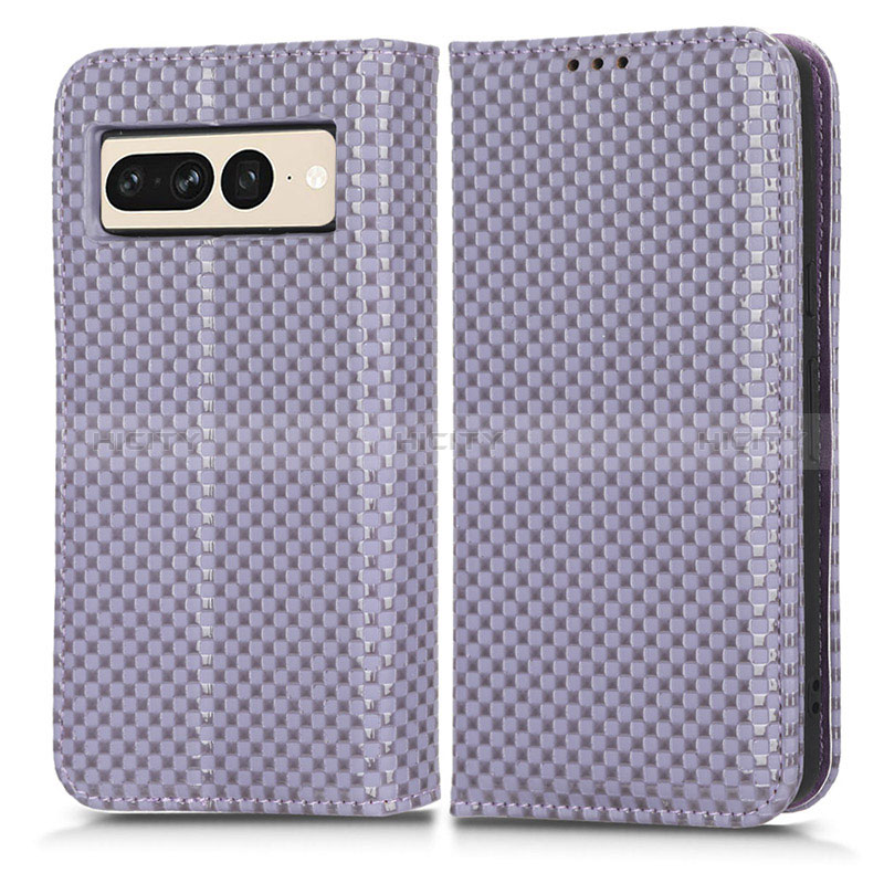 Coque Portefeuille Livre Cuir Etui Clapet C03X pour Google Pixel 7 Pro 5G Violet Plus