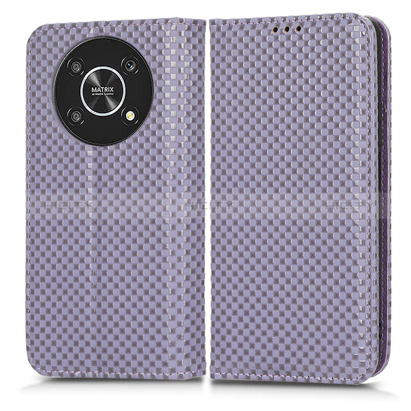 Coque Portefeuille Livre Cuir Etui Clapet C03X pour Huawei Honor X9 5G Violet Plus