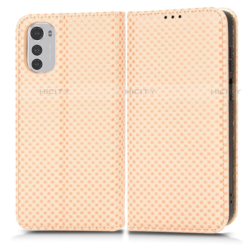 Coque Portefeuille Livre Cuir Etui Clapet C03X pour Motorola Moto E32 Or Plus