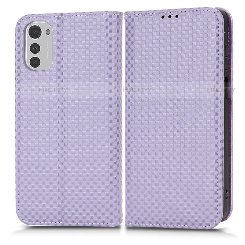 Coque Portefeuille Livre Cuir Etui Clapet C03X pour Motorola Moto E32s Violet Plus