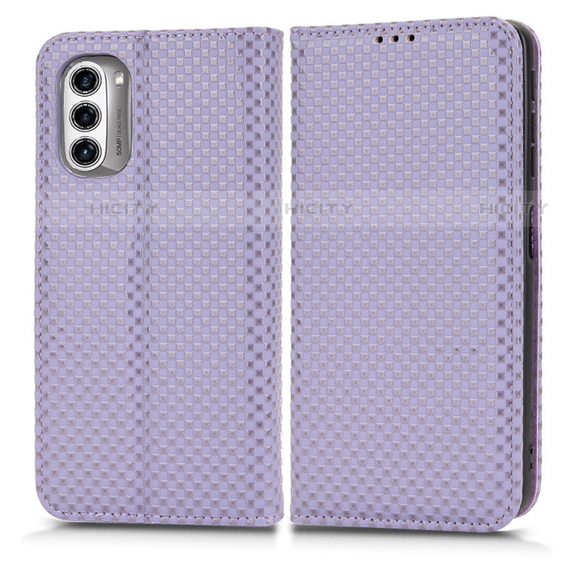 Coque Portefeuille Livre Cuir Etui Clapet C03X pour Motorola Moto G52j 5G Violet Plus