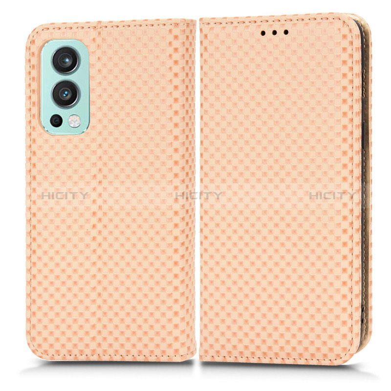 Coque Portefeuille Livre Cuir Etui Clapet C03X pour OnePlus Nord 2 5G Or Plus