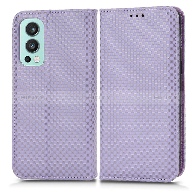 Coque Portefeuille Livre Cuir Etui Clapet C03X pour OnePlus Nord 2 5G Violet Plus