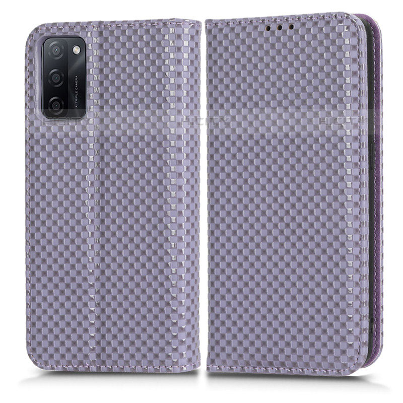 Coque Portefeuille Livre Cuir Etui Clapet C03X pour Oppo A55S 5G Violet Plus