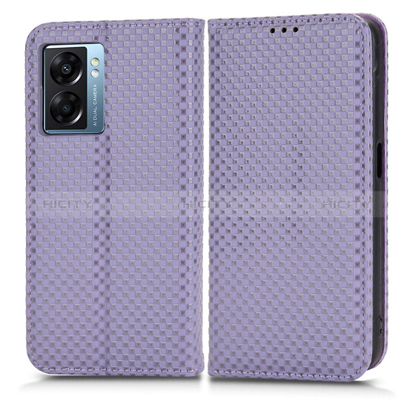 Coque Portefeuille Livre Cuir Etui Clapet C03X pour Oppo A56S 5G Violet Plus