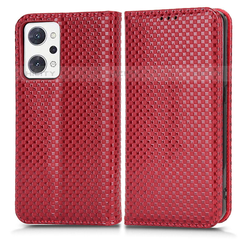 Coque Portefeuille Livre Cuir Etui Clapet C03X pour Oppo Reno7 A Rouge Plus