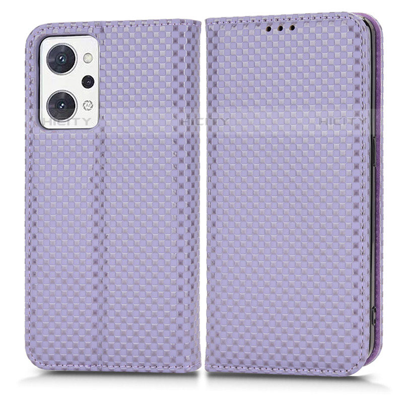 Coque Portefeuille Livre Cuir Etui Clapet C03X pour Oppo Reno7 A Violet Plus