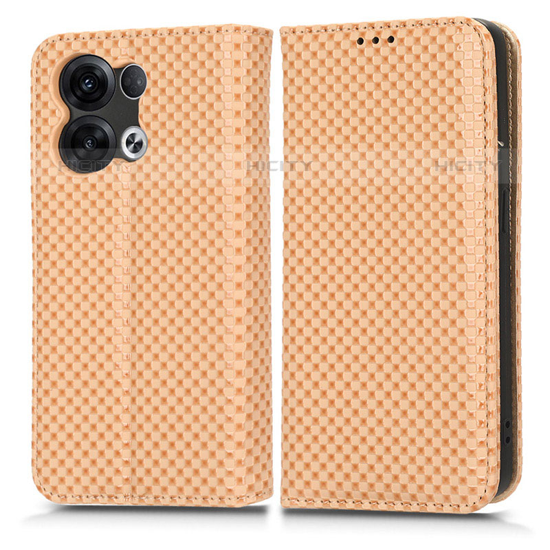 Coque Portefeuille Livre Cuir Etui Clapet C03X pour Oppo Reno8 5G Or Plus