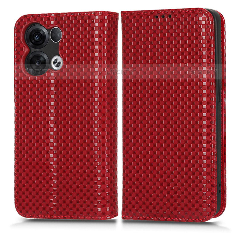 Coque Portefeuille Livre Cuir Etui Clapet C03X pour Oppo Reno8 Pro 5G Rouge Plus