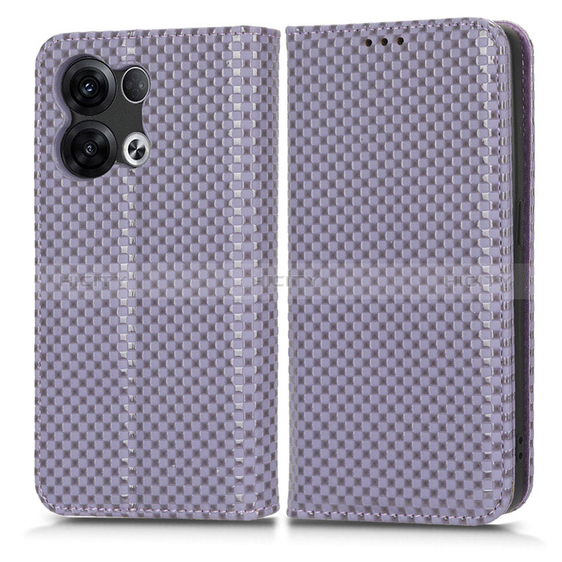 Coque Portefeuille Livre Cuir Etui Clapet C03X pour Oppo Reno9 Pro+ Plus 5G Violet Plus