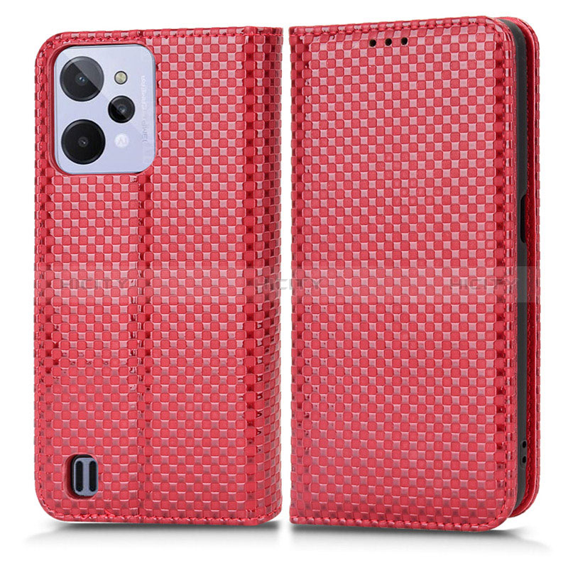 Coque Portefeuille Livre Cuir Etui Clapet C03X pour Realme C31 Rouge Plus